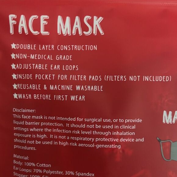 CAPPELLI New York 3 Kid Size Christmas Face Mask New in Package - Picture 4 of 4